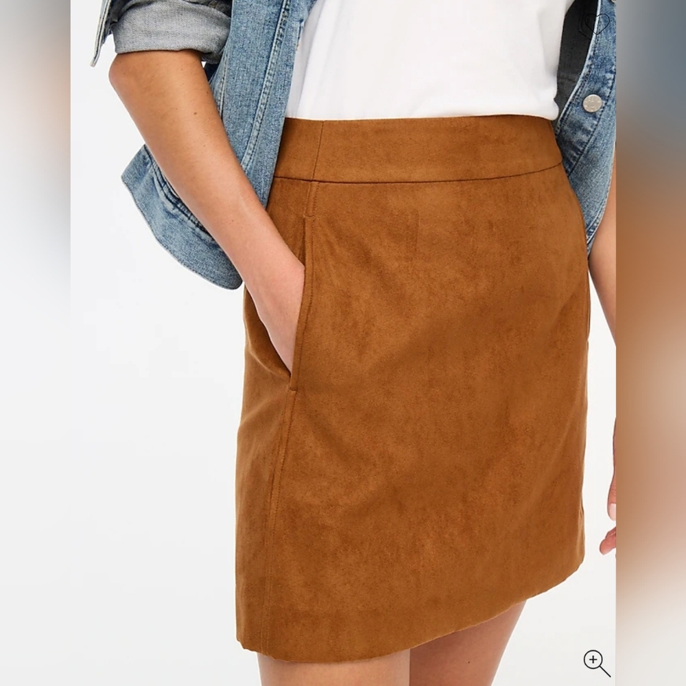 ❤️ NWOT! J CREW FACTORY A-LINE FAUX SUEDE MINI SKIRT, 8 AND 10 - Picture 2 of 12